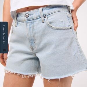 Abercrombie & Fitch Mid Rise A-Line Denim Shorts